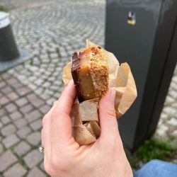 Café Bretelles - House-made 'Twix' action shot