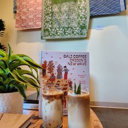 Hijau Coffee - Pandan ($7) and Klepton ($7.50) Lattes