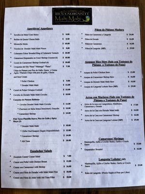 Menu photo 3 Mahi Mahi Añasco, PR Menu photo 3 Mahi Mahi Añasco, PR