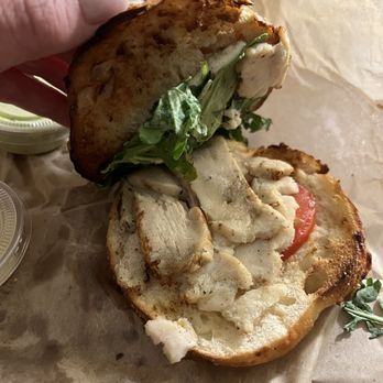 Panera Bread - Inside of the chicken Asiago bagel sandwich... - Sandwiches Near Me - Toledo, Ohio
