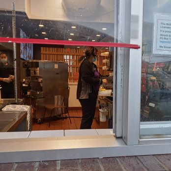 McDonald's - Hard to see from a quick snap, but all of their masks were well below their noses thus rendering them completely useless. - Fast Food Near Me - Seekonk, Massachusetts
