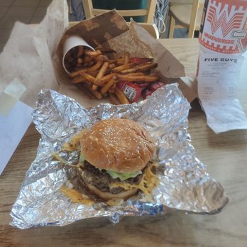 Five Guys - Cheeseburger all the way style. - Burgers Near Me - Torrance, California Five Guys - Cheeseburger all the way style. - Burgers Near Me - Torrance, California