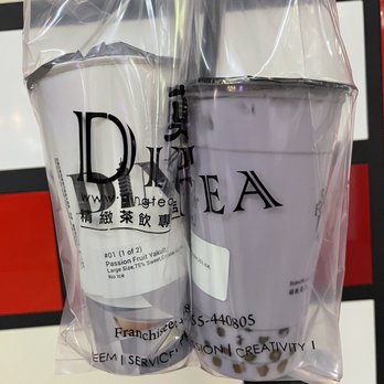 Ding Tea - Taro boba large and passion fruit Yakult crystal boba large Togo in this bag - Coffee & Tea Near Me - Buena Park, California Ding Tea - Taro boba large and passion fruit Yakult crystal boba large Togo in this bag - Coffee & Tea Near Me - Buena Park, California