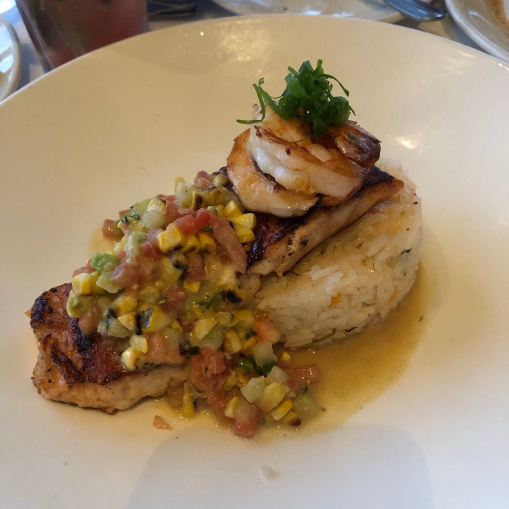 Chart House Prime - Bronzed salmon and shrimp from prefixe menu - Seafood Near Me - Annapolis, Maryland Chart House Prime - Bronzed salmon and shrimp from prefixe menu - Seafood Near Me - Annapolis, Maryland