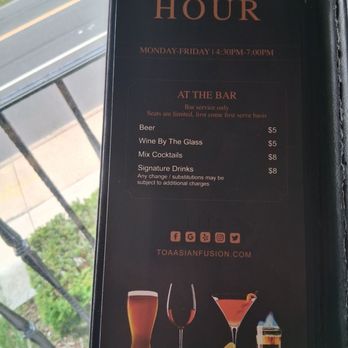 TOA Asian Fusion - Happy Hour Menu - Asian Fusion Near Me - East Islip, New York TOA Asian Fusion - Happy Hour Menu - Asian Fusion Near Me - East Islip, New York