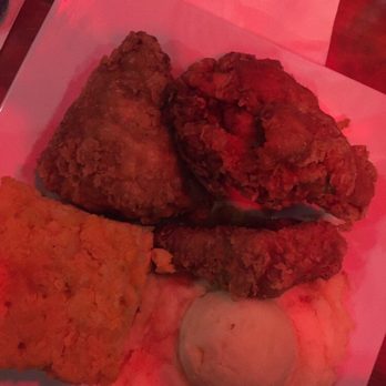 Sugarcane - West Indian Fried Chicken (s.o.s) with Macaroni pie and garlic mash potato - Caribbean Near Me - Brooklyn, New York Sugarcane - West Indian Fried Chicken (s.o.s) with Macaroni pie and garlic mash potato - Caribbean Near Me - Brooklyn, New York