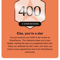 Elza Rosa - 400 5STAR, review badge of honor recognition!