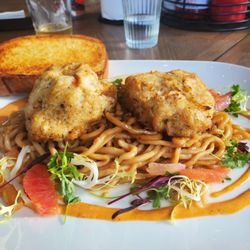 Bobby Mac’s BBQ - Jerk Crabcakes and Garlic Noodles