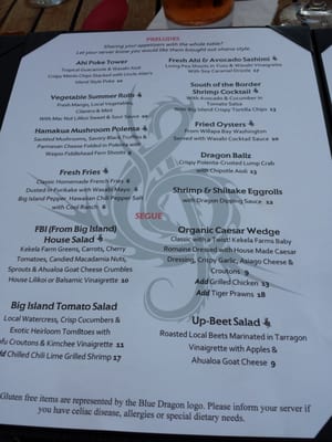 Menu photo 7 Blue Dragon Tavern Kawaihae, HI Menu photo 7 Blue Dragon Tavern Kawaihae, HI