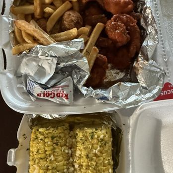 Texas Crab Company - Buffalo shrimp platter and corn with hot honey butter - Seafood Near Me - San Marcos, Texas Texas Crab Company - Buffalo shrimp platter and corn with hot honey butter - Seafood Near Me - San Marcos, Texas