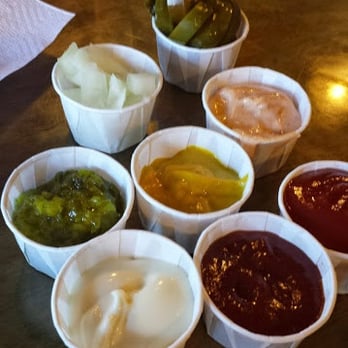 Burger Me - Lot's of sauces and relish to choose from - Burgers Near Me - Truckee, California Burger Me - Lot's of sauces and relish to choose from - Burgers Near Me - Truckee, California