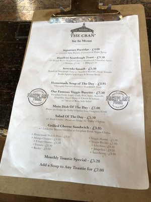 Menu photo 1 The Cran Glasgow, GLG