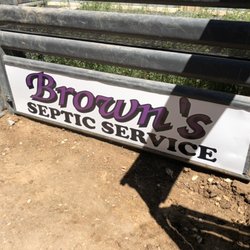 Brown's Septic Service - Sign from Ski-Hi Stampede Rodeo chute.