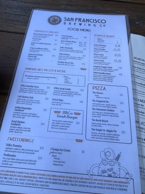 Menu photo 2 San Francisco Brewing San Francisco, CA Menu photo 2 San Francisco Brewing San Francisco, CA