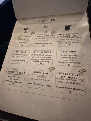Menu photo 2 Watson's Toronto, ON