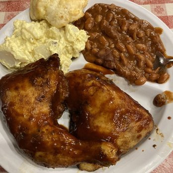 Bennett's Pit Bar-B-Que - Lunch BBQ chicken platter with beans and potato salad. $11! - Barbeque Near Me - Gatlinburg, Tennessee