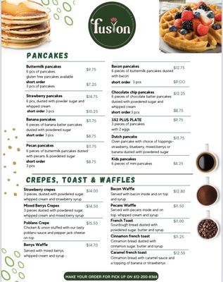 Menu photo 3 Fusion Pancake House Bistro Minneapolis, MN Menu photo 3 Fusion Pancake House Bistro Minneapolis, MN