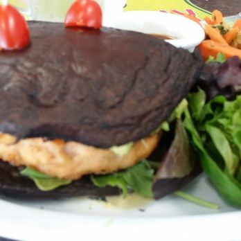 Freshty route 305 - Nebraska salmon burger. .tasty - Salad Near Me - Miami, Florida