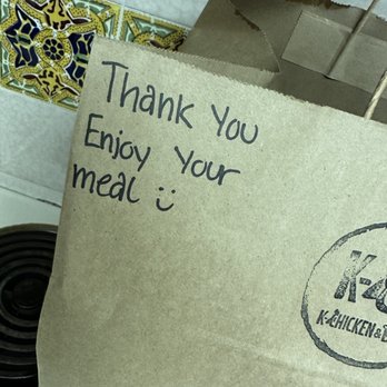 K-Chicken & Beer - Nice personal note for to go orders - Korean Near Me - Monrovia, California K-Chicken & Beer - Nice personal note for to go orders - Korean Near Me - Monrovia, California