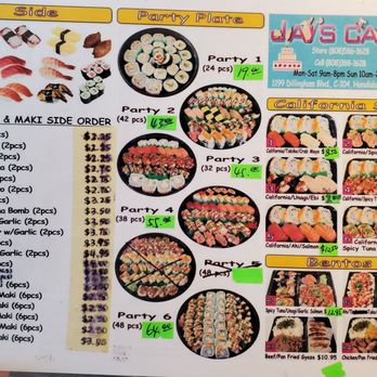 Jay's Sushi - Menu 2/2. - Sushi Bars Near Me - Honolulu, Hawaii Jay's Sushi - Menu 2/2. - Sushi Bars Near Me - Honolulu, Hawaii