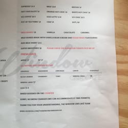 Window Corner Cafe - Menu page 2