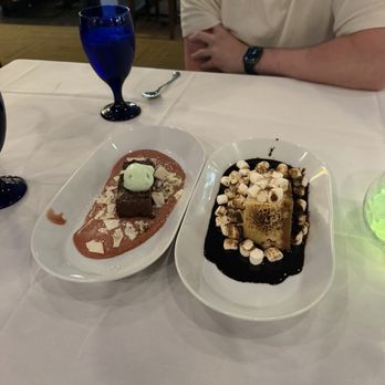 Fin Seafood - Chocolate flourless cake and s'mores cheesecake - Seafood Near Me - Newport News, Virginia Fin Seafood - Chocolate flourless cake and s'mores cheesecake - Seafood Near Me - Newport News, Virginia
