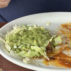 Real Arriero - They call this a Chalupa and not a tostada -- even though it's in a hard shell tostada! Lame