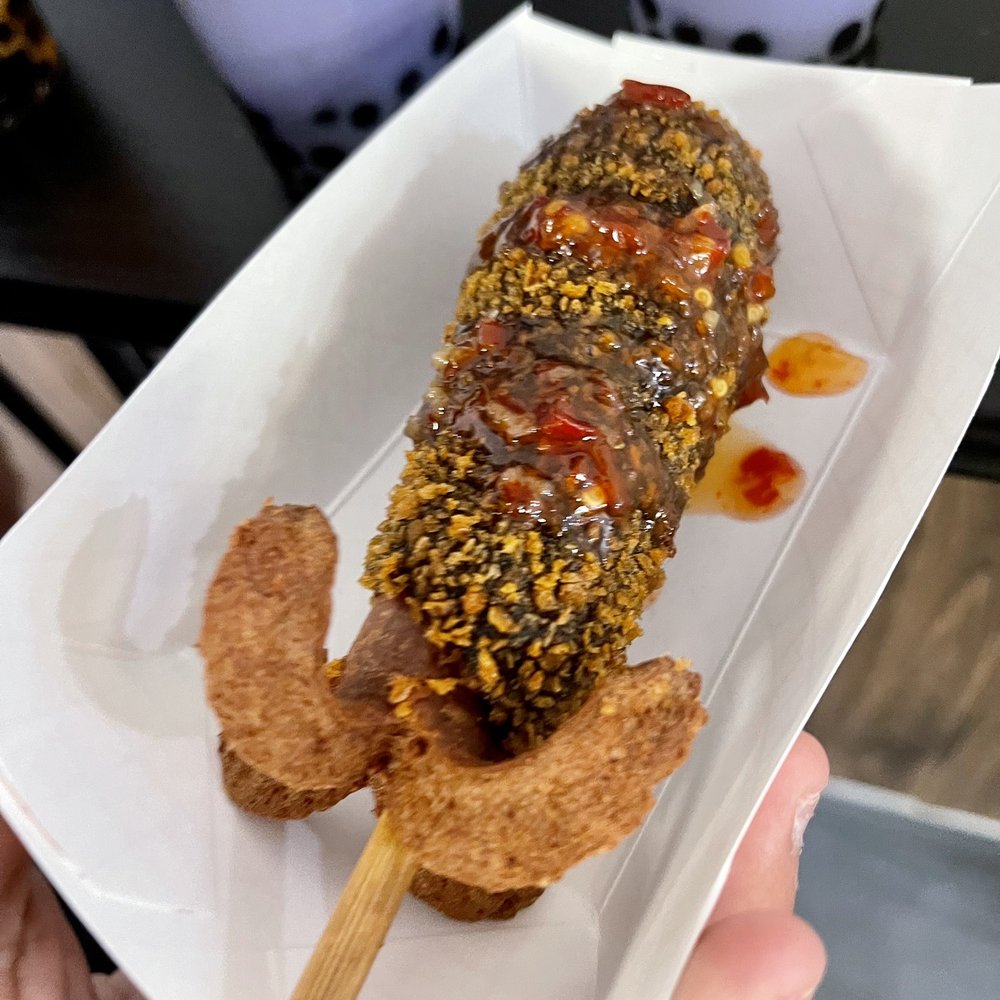 CrunCheese - Squid ink dog - Korean Near Me - Orlando, Florida CrunCheese - Squid ink dog - Korean Near Me - Orlando, Florida