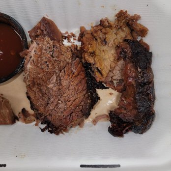 Dickey's Barbecue Pit - meat and sauce in a styrofoam container - Barbeque Near Me - Hilliard, Ohio