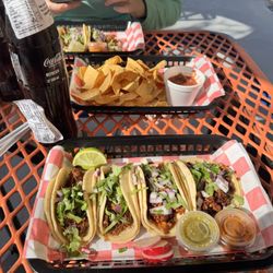 4 tacos. chips and salsa