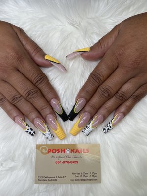 POSH NAILS PALMDALE CA 93550 - POSH NAILS  
Located conveniently in Palmdale, CA 93550, Our philosophy and mission are to ensure that customers are happy when they come and satisfied when they leave.

Come to Posh Nails to enjoy the high-end services at affordable prices, and all of your tiredness and fatigue will fade away. You will definitely feel relaxed and comfortable. Working for a long time in this industry, we deeply understand almost customers’ needs, so we always make a great job to satisfy all our valued customers when using any services. Our talented and creative staff with immense experience will take good care of you and many services are always available for you to choose from. We assure your satisfaction and you will get home with beauty.

Besides, our nail salon understands sanitary and safety is one of the clients’ top concerns, so we try our best to guarantee clients’ health. Our implements are medically sterilized and disinfected after each use. Buffers and files are used only once and then discarded. All pedicure procedures are done with liner protection. 

Come to us now and enjoy the relaxing moment. Thank you for being our guests!