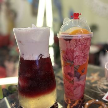 Jin Tea House - Lychee Paradise 荔枝天堂 and Strawberry Mango Tea | IG: @grubwsimon - Bubble Tea Near Me - West Covina, California