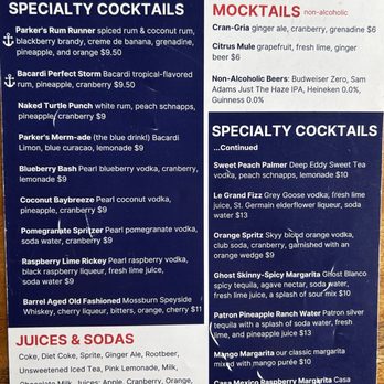 Captain Parker's Pub - Non alcoholic beverages - Pubs Near Me - West Yarmouth, Massachusetts Captain Parker's Pub - Non alcoholic beverages - Pubs Near Me - West Yarmouth, Massachusetts