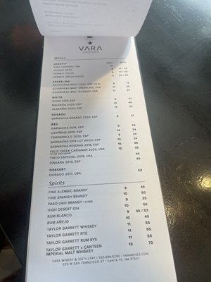 Menu photo 8 Vara Winery & Distillery Santa Fe, NM Menu photo 8 Vara Winery & Distillery Santa Fe, NM