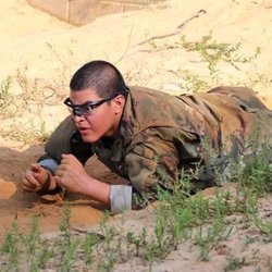 Army National Guard Recruiting Station - PVT Lugo getting dirty at BCT (basic combat training)