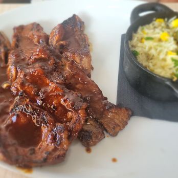 Black Pork - Korean Bbq with jasmine rice - American Near Me - Long Beach , California