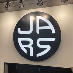 Logo behind reception area