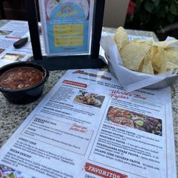 Complimentary chips and salsa with a kick. Complimentary chips and salsa with a kick.