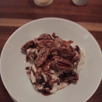 Cameron's American Bistro - Johnson's Real Vanilla Ice Cream with chocolate and caramel sauce with sweet pecans. - New American Near Me - Worthington, Ohio Cameron's American Bistro - Johnson's Real Vanilla Ice Cream with chocolate and caramel sauce with sweet pecans. - New American Near Me - Worthington, Ohio