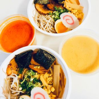 Sudooku Ramen - two bowls of ramen noodles and a glass of orange juice - Ramen Near Me - Naperville, Illinois Sudooku Ramen - two bowls of ramen noodles and a glass of orange juice - Ramen Near Me - Naperville, Illinois