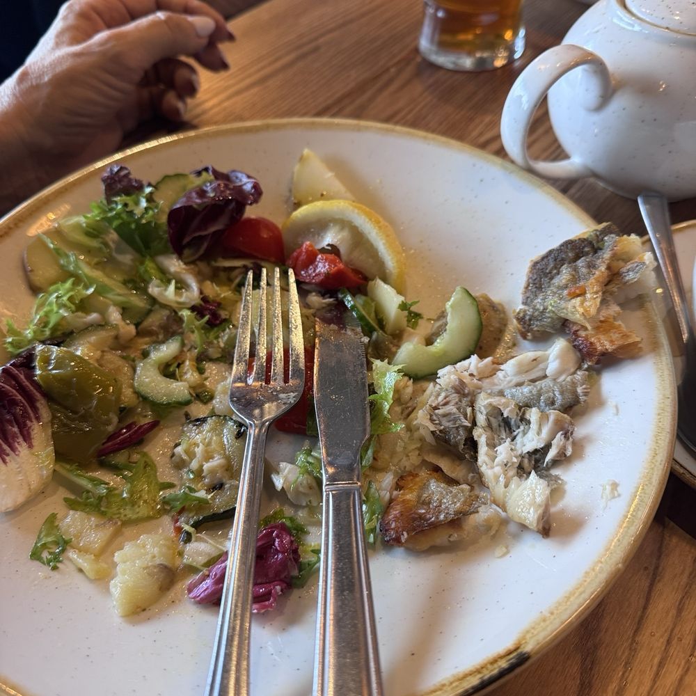 The Boathouse - Sea bass salad - Pubs Near Me - Chester, CHW