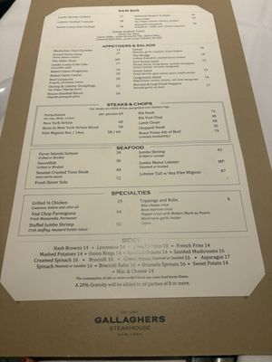 Menu photo 2 Gallaghers Steakhouse Boca Raton Boca Raton, FL