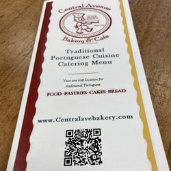 Central Ave Bakery - Front page of the menu so you get the address