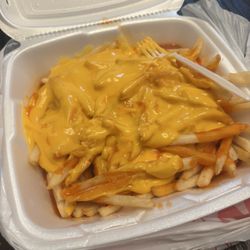 Westfield Family Restaurant - Went straight in the trash soggy buffalo sauce "cajun" and a cup of cheese on the side the smothered it in.