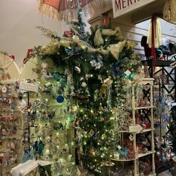 The Cotton Gin - Upside down Christmas tree upstairs in the Christmas loft.