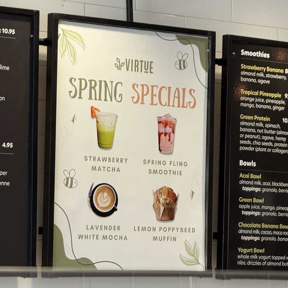 Virtue Juice + Coffee - Spring Special Menu - Juice Bars & Smoothies Near Me - Vacaville, California Virtue Juice + Coffee - Spring Special Menu - Juice Bars & Smoothies Near Me - Vacaville, California