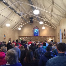St Mary of the Assumption Catholic Church - The naive of Old St Mary's with a full house during ski season.