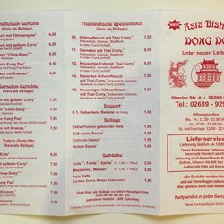 Asia Bistro Dong Do - Speisekarte 09/2018 Teil 1/2