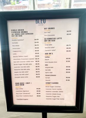 Menu photo 1 Bleu Coffee Montclair, NJ