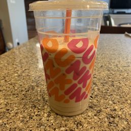 This is how full my medium iced drink was before drinking any. This is how full my medium iced drink was before drinking any.